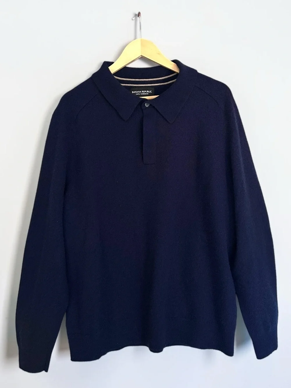 Banana Republic Viaggio 100% Cashmere Polo Sweater Navy XL Men’s